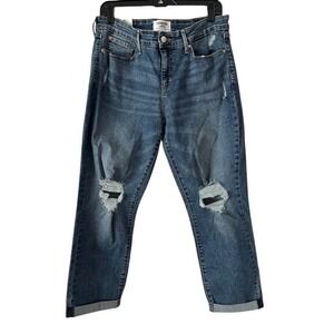 Denizen Levi's Mid Rise Slim Boyfriend Jeans Distressed Blue 12 W31 NWT